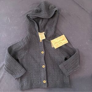 Tommy Bahama Kids Baby Navy Blue Hooded Cardigan Sweater 3-6m New Button Up